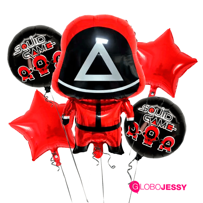 Kit de 5 globos Calamar (Squid Game)