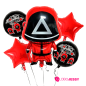 Kit de 5 globos Calamar (Squid Game)