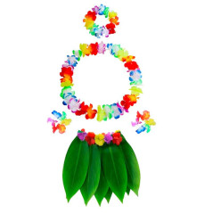 Falda de Hoja de Hula y Set de Hawaiano
