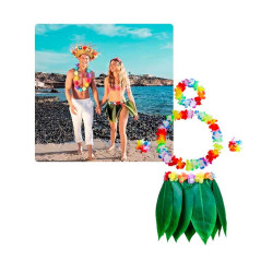Falda de Hoja de Hula y Set de Hawaiano