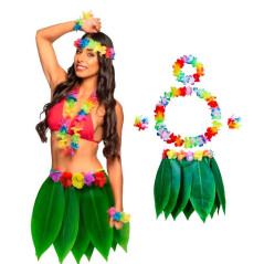 Falda de Hoja de Hula y Set de Hawaiano