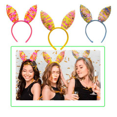 Diadema de orejas de conejo con Lentejuelas