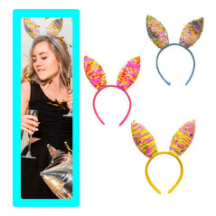 Diadema de orejas de conejo con Lentejuelas