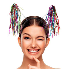 Diadema de flequillos en papel aluminio (pack por 3 uds)