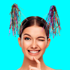Diademas con flequillos de papel aluminio (Pack de 3 uds)