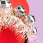 Diadema Bola Disco o Esfera Psicodélica Plateada(Ud)