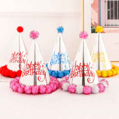 Gorro o sombrero cono de 19 cm aprox (pack x 4 uds)