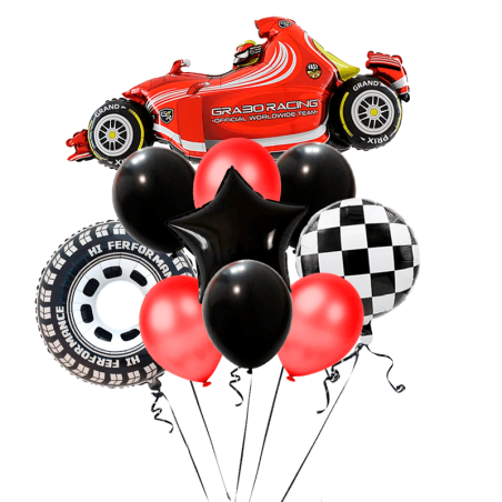 Formula 1 +  Globos latex y aluminio