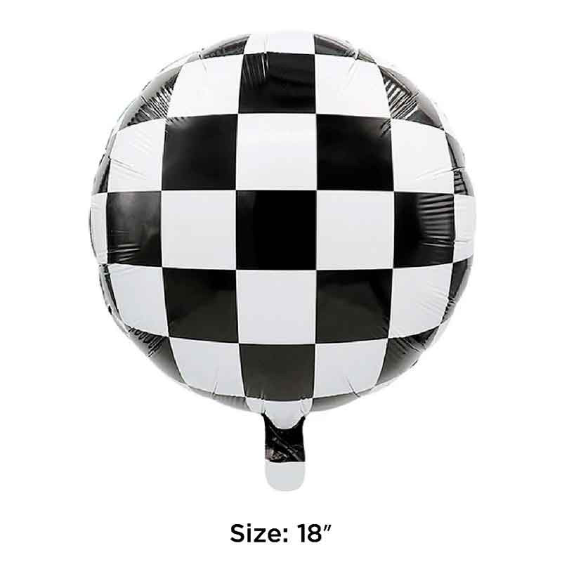 Globo diseño Cuadros Blanco y Negro Globo diseño Cuadros Blanco y Negro