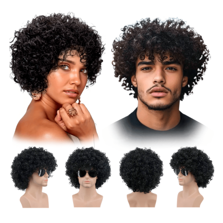 Peluca  Ondulada Negra Africa Look