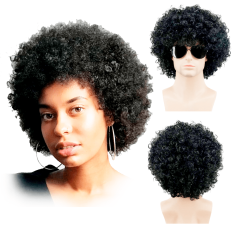 Peluca  Ondulada Negra Africa Look