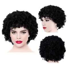 Peluca  Ondulada Negra Africa Look