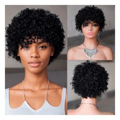 Peluca  Ondulada Negra Africa Look