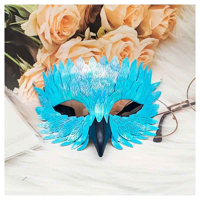 Máscara De Fieltro Con Pico De Pájaro – Media Cara Con Plumas, Ajustable Y Ligera, Para Disfraces, Festivales Y Bailes De Máscaras