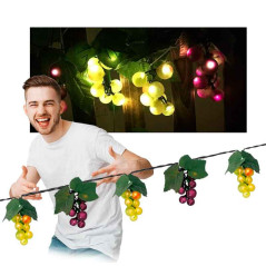 Cascada Uvas led y hojas x 3mts