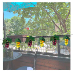 Cascada Uvas led y hojas x 3mts