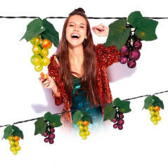 Cascada Uvas led y hojas x 3mts