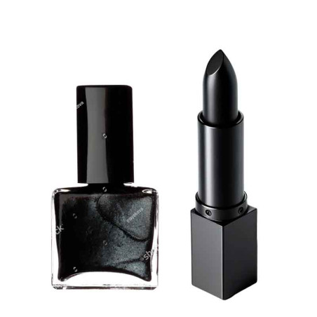 Lapiz de Labios y esmalte uñas negro pack