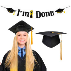 Juego de Gorro (Birrete) y banner graduación