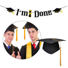 Juego de Gorro (Birrete) y banner graduación