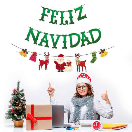 Banner Feliz Navidad cartulina