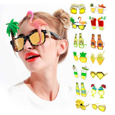 Lentes, gafas para cócteles tropicales (Pack 6 Uds)