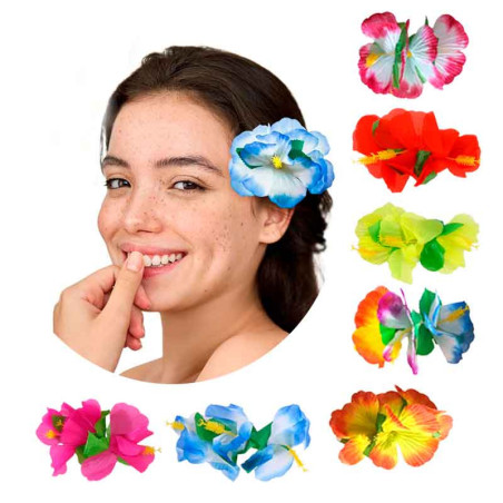 Gancho de pinzas  de flor de hibisco (pack de 3 uds)