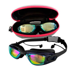 Lentes de natación UV antiempaño (estuche plata)
