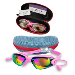 Lentes de natación UV antiempaño (estuche plata)