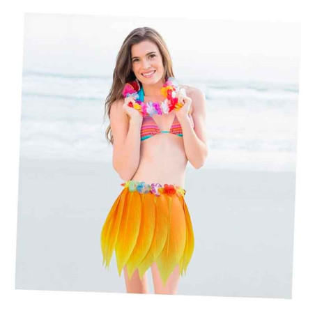 Falda de Hoja de Hula y Set de Hawaiano