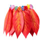 Falda de Hoja de Hula  ROJA  y Set Hawaiano Luau