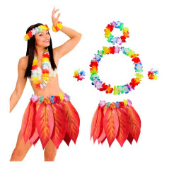 Falda de Hoja de Hula y Set de Hawaiano