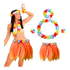 Falda de Hoja de Hula y Set de Hawaiano