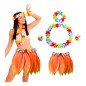 Falda de Hoja de Hula  AMARILLA y Set Hawaiano Luau