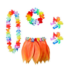 Falda de Hoja de Hula y Set de Hawaiano