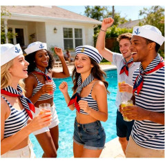 Sombrero redondo mas Bufanda  de marinero