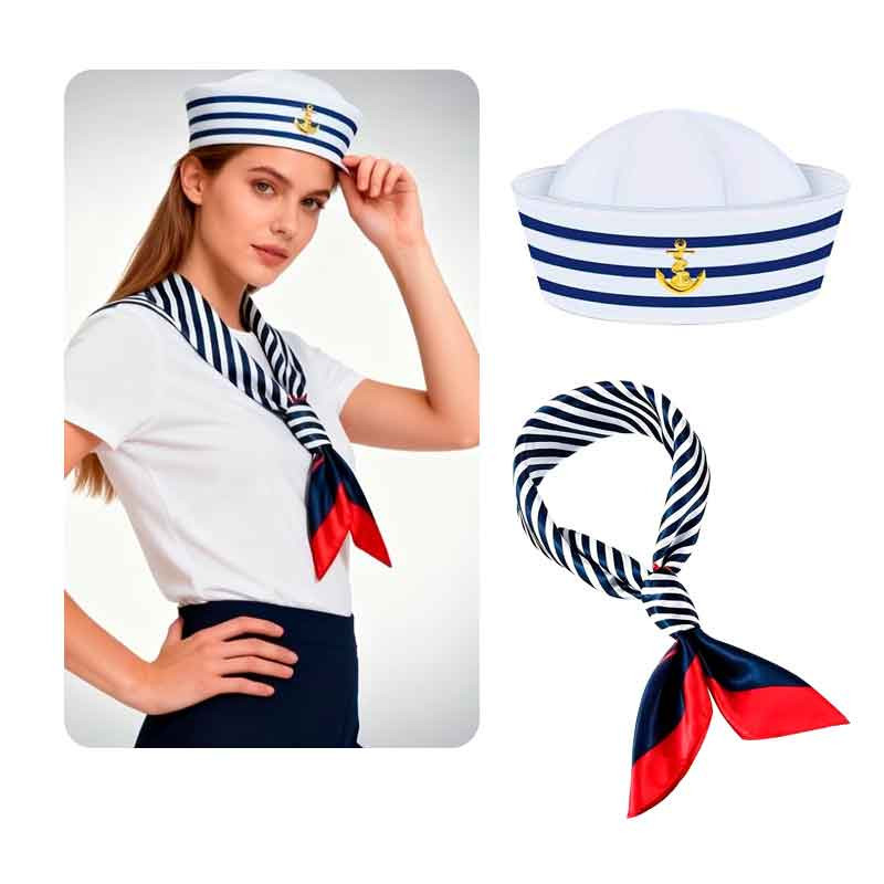Boina rayas de Marinero más Bufanda (Pack 2 uds)