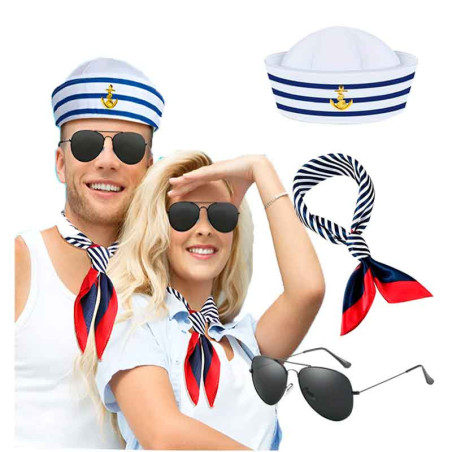 Boina-Lentes- bufanda  de marinero