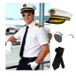 Sombrero marinero - Lentes- corbata  (Pack x 3 uds)