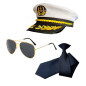 Sombrero marinero - Lentes- corbata  (Pack x 3 uds)