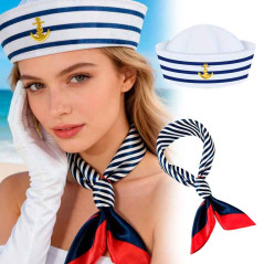 Sombrero redondo más bufanda  de marinero