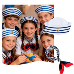 Sombrero redondo más bufanda  de marinero