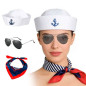 Boina - Lentes- Bufanda de Marinero (Pack x 3 uds)