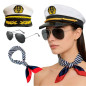 Sombrero marinero - Lentes- bufanda  (Pack x 3 uds)