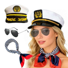 Sombrero marinero - Lentes- bufanda
