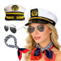 Sombrero marinero - Lentes- bufanda  (Pack x 3 uds)