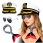 Sombrero marinero - Lentes- bufanda  (Pack x 3 uds)
