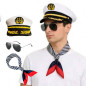 Sombrero marinero - Lentes- bufanda  (Pack x 3 uds)