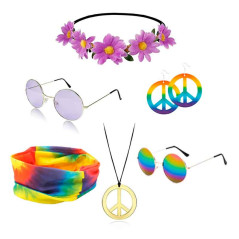 Accesorios Hippie Hombre y Mujer (conjunto de 6 artículos)