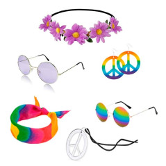 Accesorios Hippie Hombre y Mujer (conjunto de 6 artículos)